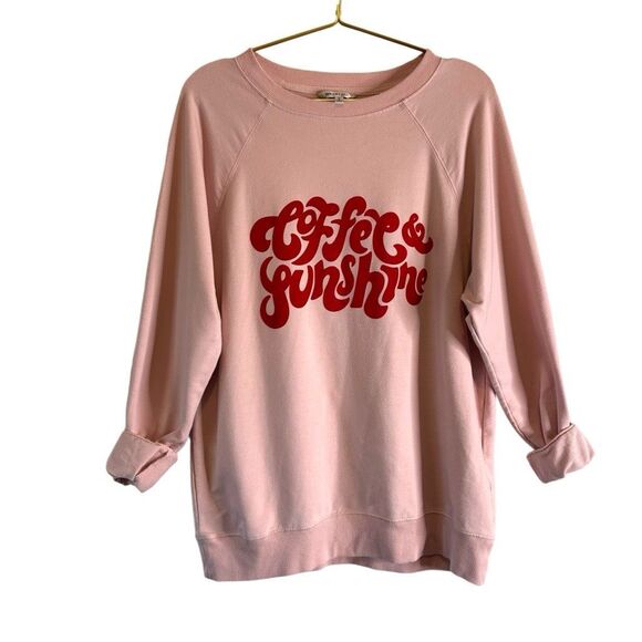 WILDFOX Coffee & Sunshine oversized baggy fit cozy sweatshirt Sz S - Picture 2 of 7